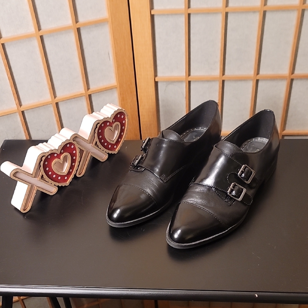 MARC FISHER Leather Monkstrap Shoes
